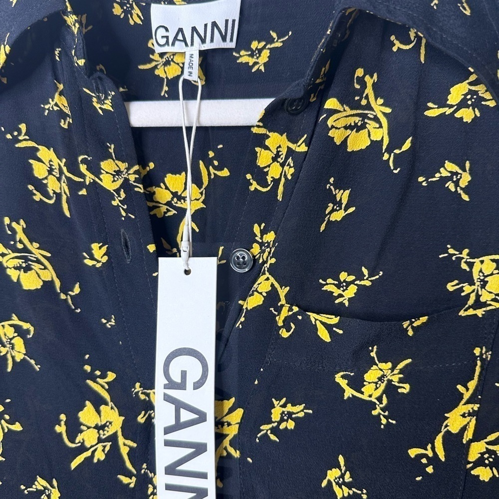 GANNI Floral Crepe Shirt - Picture 4 of 8